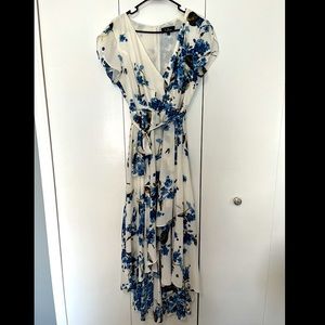 Lulu’s French Countryside White Floral Print High-Low Dress